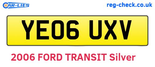 YE06UXV are the vehicle registration plates.