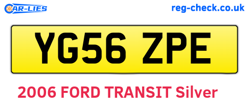 YG56ZPE are the vehicle registration plates.