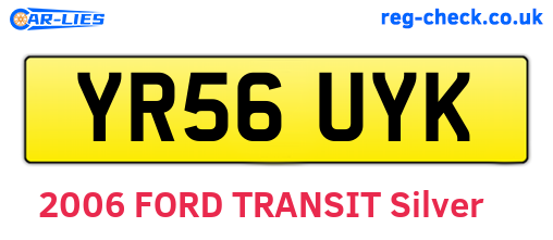 YR56UYK are the vehicle registration plates.