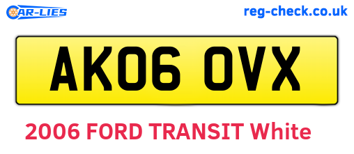 AK06OVX are the vehicle registration plates.