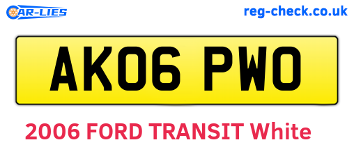 AK06PWO are the vehicle registration plates.