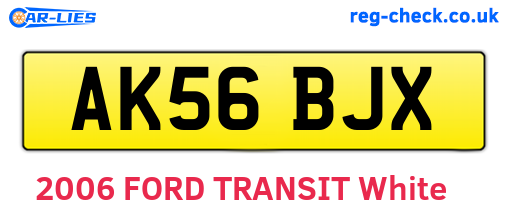 AK56BJX are the vehicle registration plates.