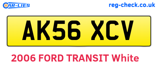 AK56XCV are the vehicle registration plates.