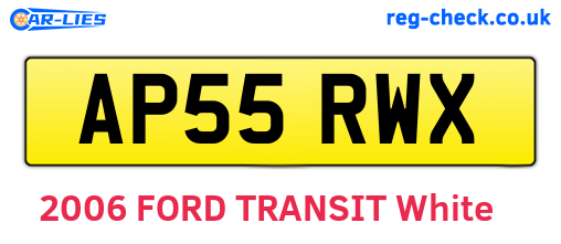 AP55RWX are the vehicle registration plates.