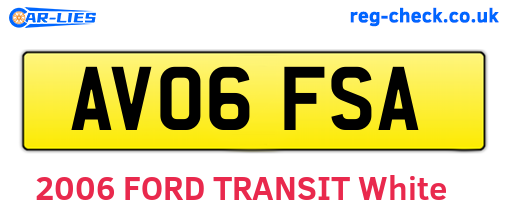 AV06FSA are the vehicle registration plates.