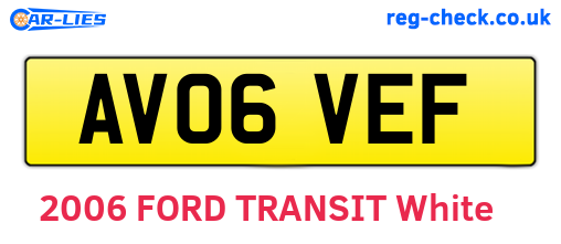 AV06VEF are the vehicle registration plates.