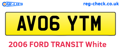 AV06YTM are the vehicle registration plates.