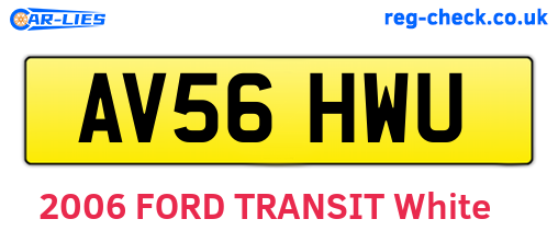 AV56HWU are the vehicle registration plates.