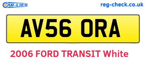 AV56ORA are the vehicle registration plates.