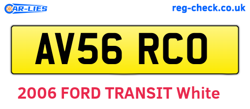 AV56RCO are the vehicle registration plates.