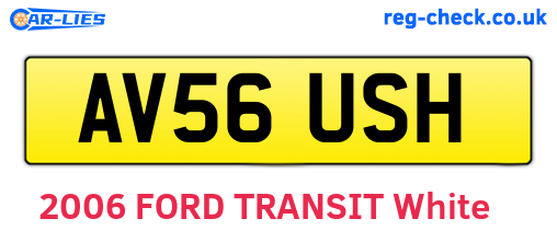 AV56USH are the vehicle registration plates.