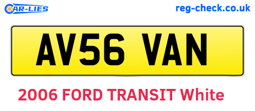 AV56VAN are the vehicle registration plates.