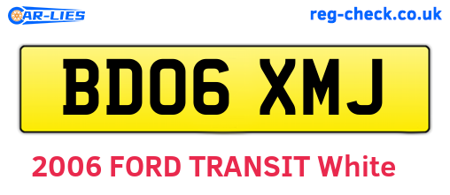 BD06XMJ are the vehicle registration plates.
