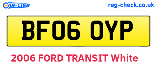 BF06OYP are the vehicle registration plates.