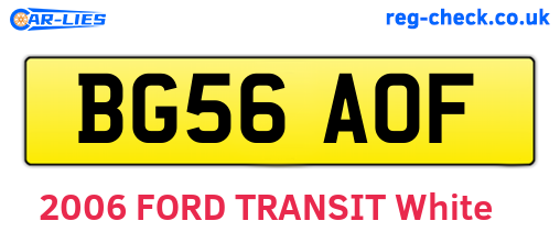 BG56AOF are the vehicle registration plates.