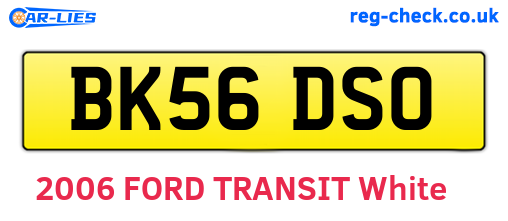 BK56DSO are the vehicle registration plates.
