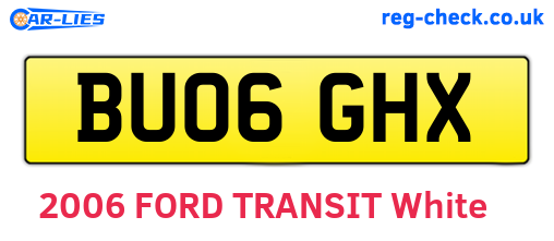 BU06GHX are the vehicle registration plates.
