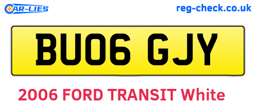 BU06GJY are the vehicle registration plates.