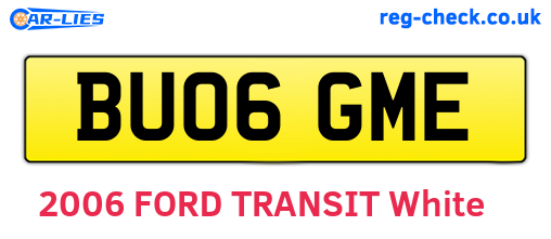 BU06GME are the vehicle registration plates.