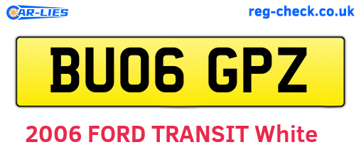 BU06GPZ are the vehicle registration plates.