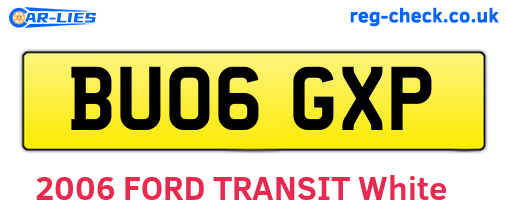 BU06GXP are the vehicle registration plates.