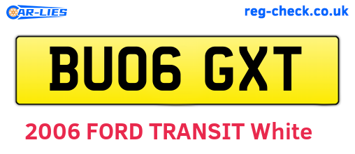 BU06GXT are the vehicle registration plates.