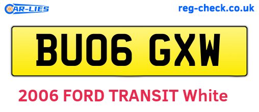 BU06GXW are the vehicle registration plates.