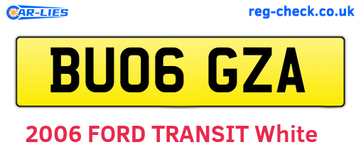 BU06GZA are the vehicle registration plates.