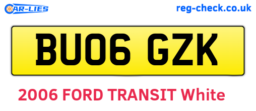 BU06GZK are the vehicle registration plates.
