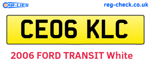 CE06KLC are the vehicle registration plates.