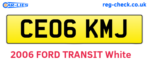 CE06KMJ are the vehicle registration plates.