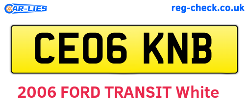 CE06KNB are the vehicle registration plates.