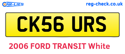CK56URS are the vehicle registration plates.