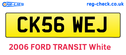CK56WEJ are the vehicle registration plates.