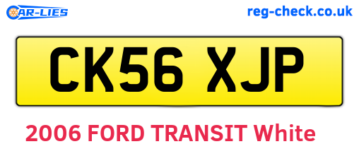 CK56XJP are the vehicle registration plates.