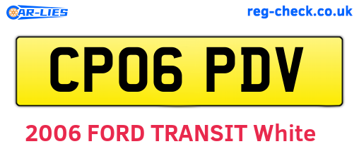 CP06PDV are the vehicle registration plates.