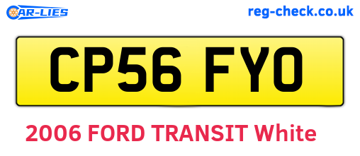 CP56FYO are the vehicle registration plates.