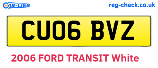 CU06BVZ are the vehicle registration plates.