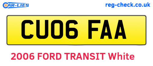 CU06FAA are the vehicle registration plates.