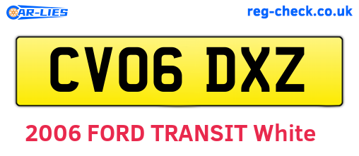 CV06DXZ are the vehicle registration plates.