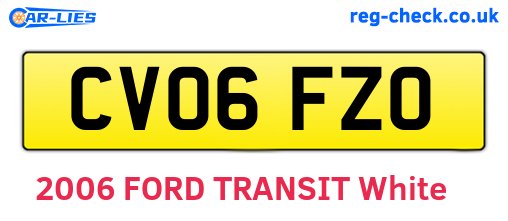 CV06FZO are the vehicle registration plates.