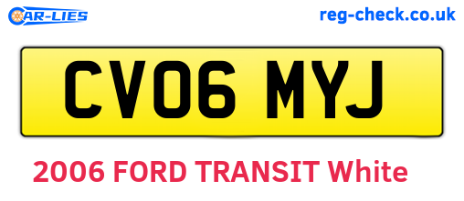 CV06MYJ are the vehicle registration plates.