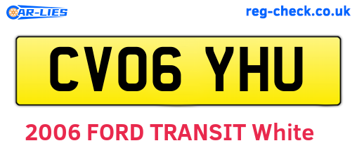 CV06YHU are the vehicle registration plates.
