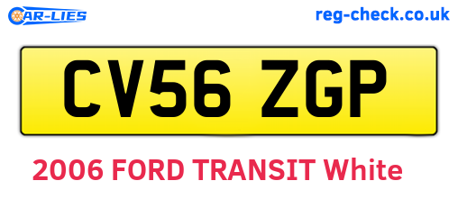 CV56ZGP are the vehicle registration plates.