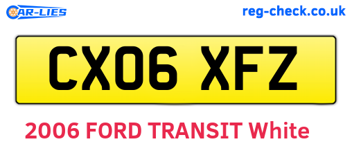 CX06XFZ are the vehicle registration plates.