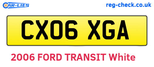CX06XGA are the vehicle registration plates.