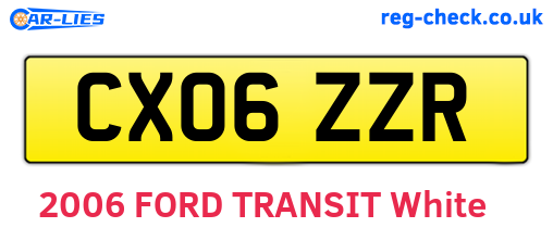 CX06ZZR are the vehicle registration plates.