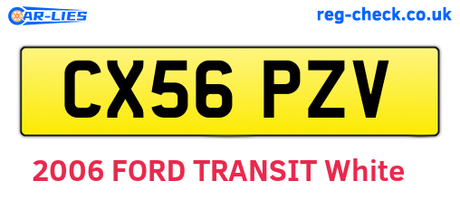CX56PZV are the vehicle registration plates.