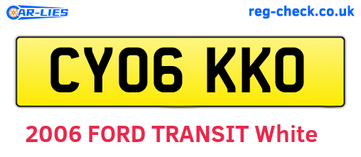 CY06KKO are the vehicle registration plates.
