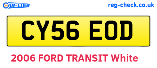 CY56EOD are the vehicle registration plates.